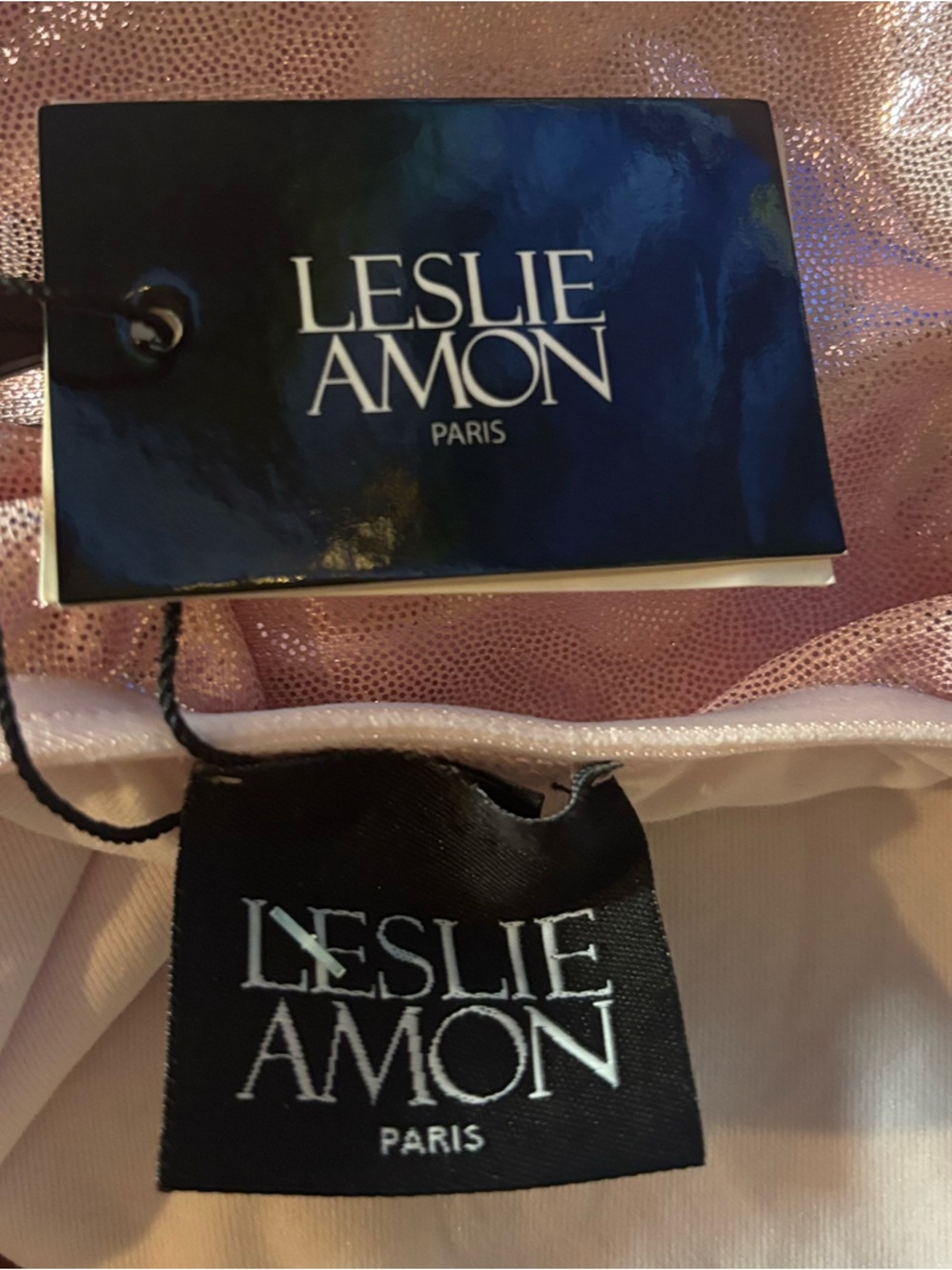 NWT LESLIE AMON Bella One-piece Swimsuit in Metallic-nylon Pink Size Small - Picture 5 of 6